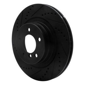 Land Rover Range Rover Brake Rotor (1) - Front Left - R1 Concepts - Drilled & Slotted - Black - `06-`09